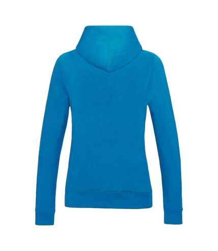 Womens/ladies girlie college hoodie sapphire blue Awdis