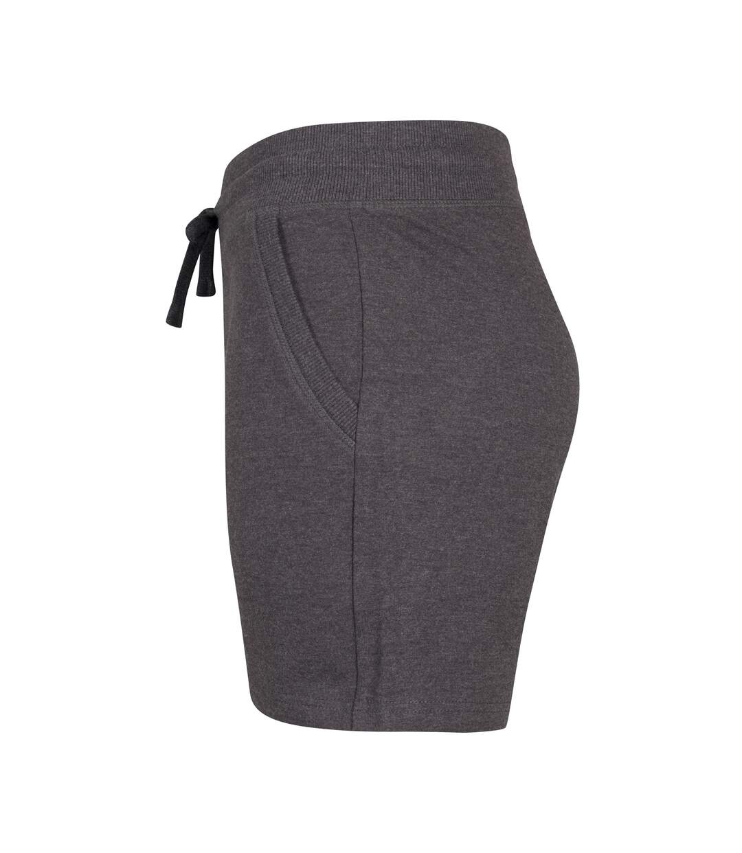 Womens/ladies Terry Heather Plain Shorts Charcoal Build Your Brand-3