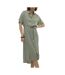 Robe kaki à rayures femme vero moda bumpy-1