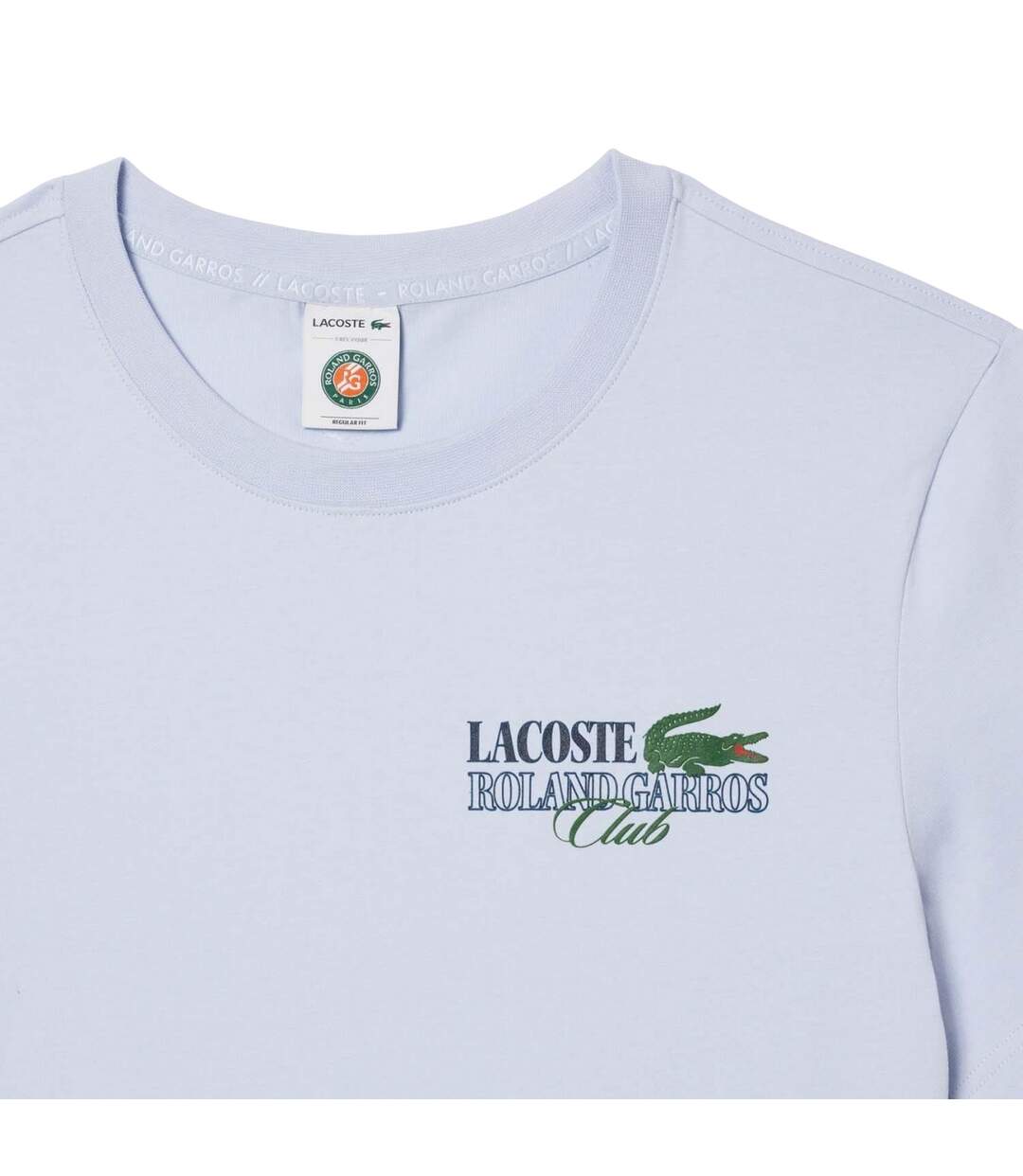 Mens Roland Garro Edition Cotton Tennis T-shirt Blue Lacoste-3