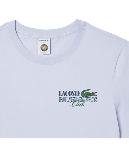 Mens Roland Garro Edition Cotton Tennis T-shirt Blue Lacoste