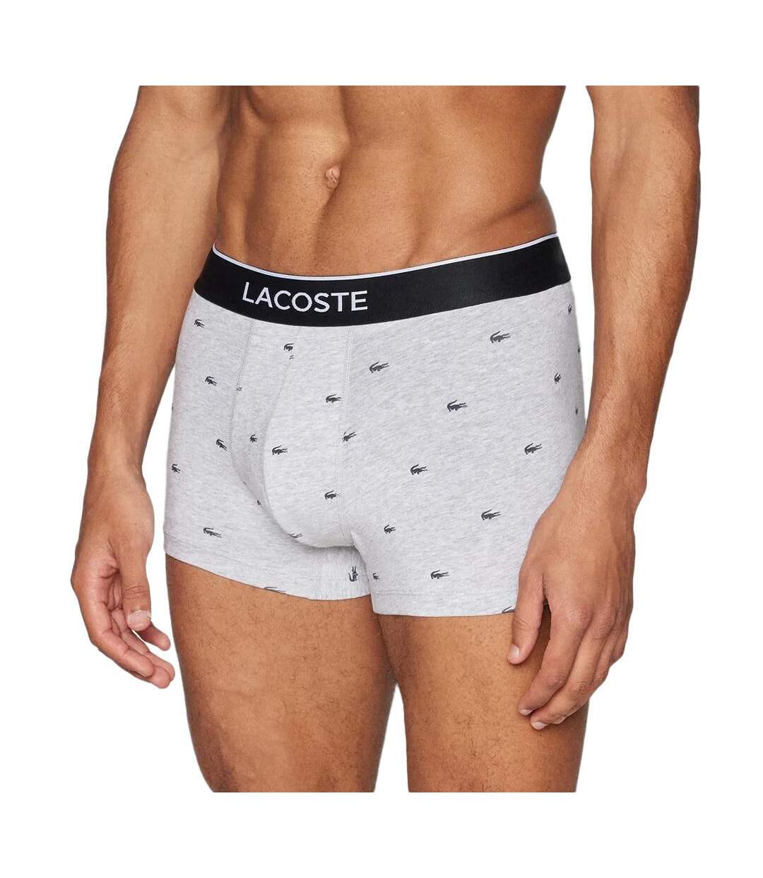X3 boxers gris/noir homme lacoste logo 5h3411 - l-2