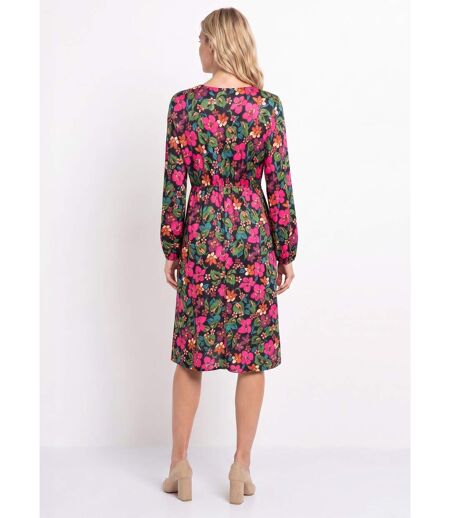 Robe cache-coeur courte évasée fleurie