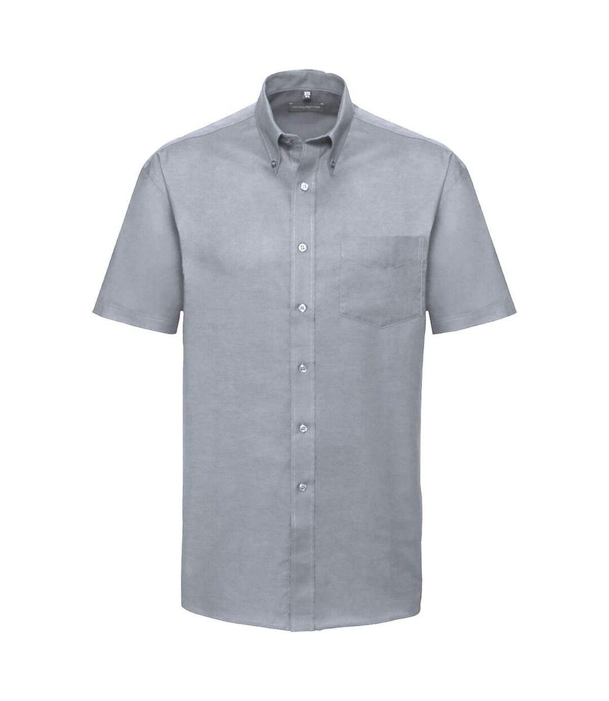 Russell Collection Mens Short Sleeve Easy Care Oxford Shirt (Silver Gray)