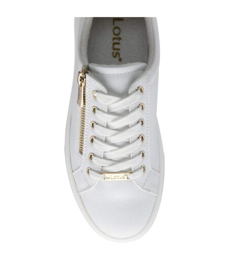 Baskets Motif/style Zippé Alessia Femme Blanc Lotus Shoes