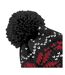 Beechfield Unisex Fair Isle Snowstar Winter Beanie Hat (Black/Classic Red/White) - UTRW2029-2