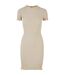 Robe T-shirt Motif/style Côtelé Femme Blanc Cassé Urban Classics-1