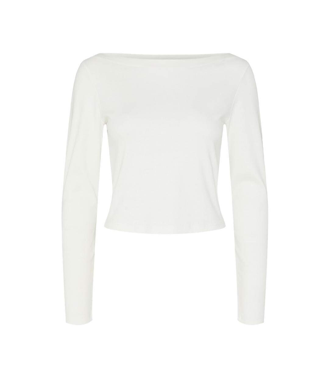 T-Shirt manches longues blanc femme pieces minna-1