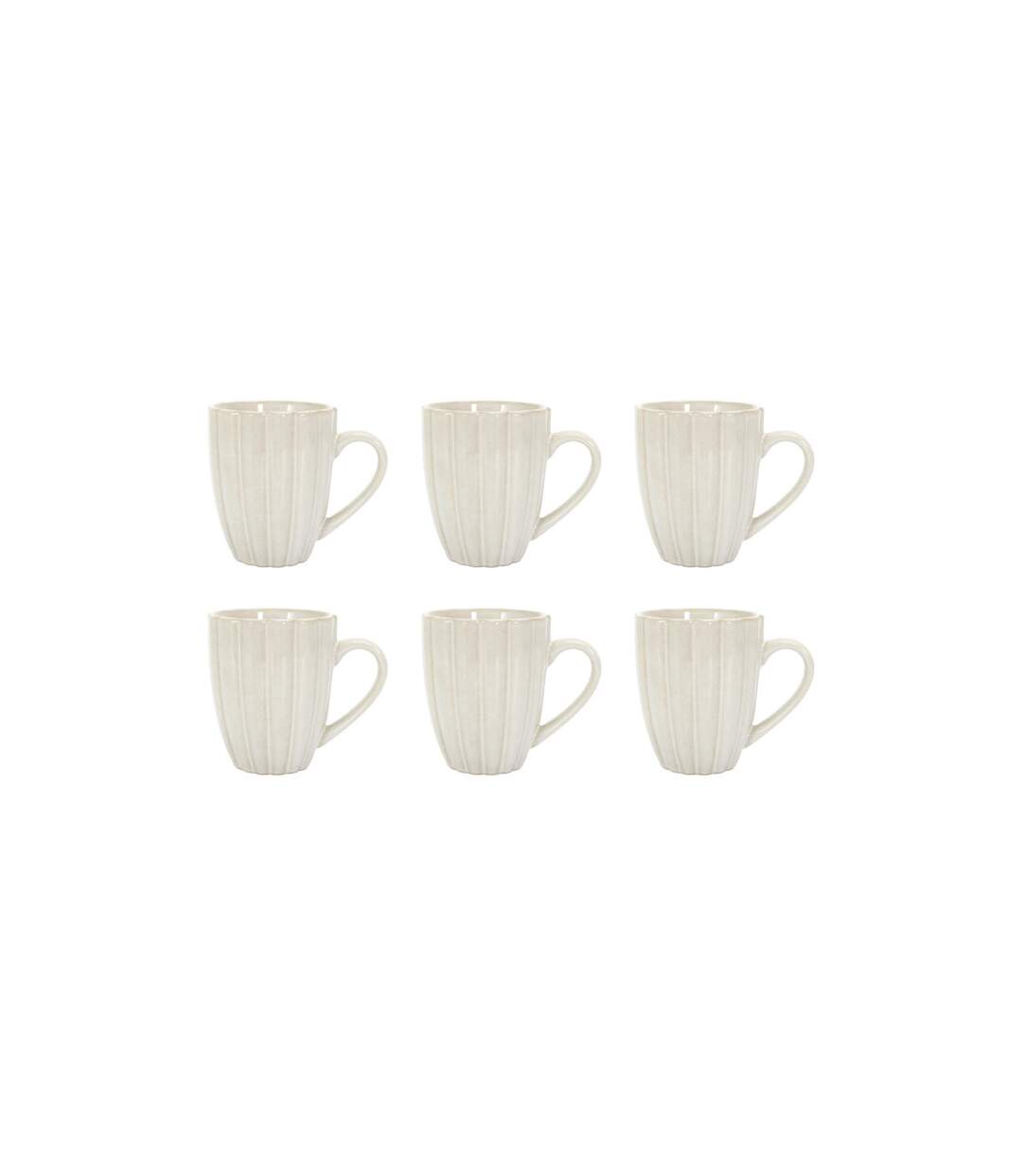Lot de 6 Mugs en Céramique Vlora 30cl Beige-1