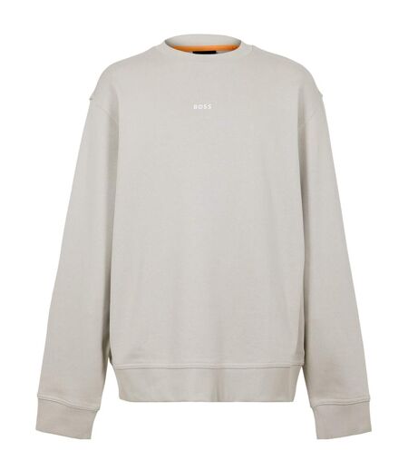 Sweat Motif/style Logo Wesmallcrew Homme Beige Clair Boss