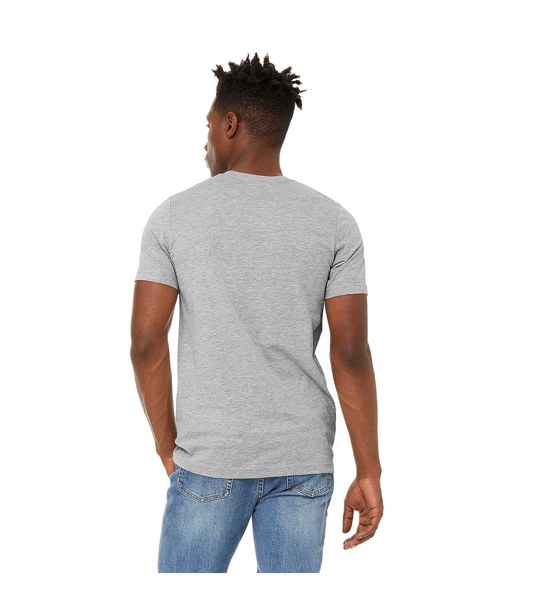 T-shirt adulte gris clair chiné Bella + Canvas