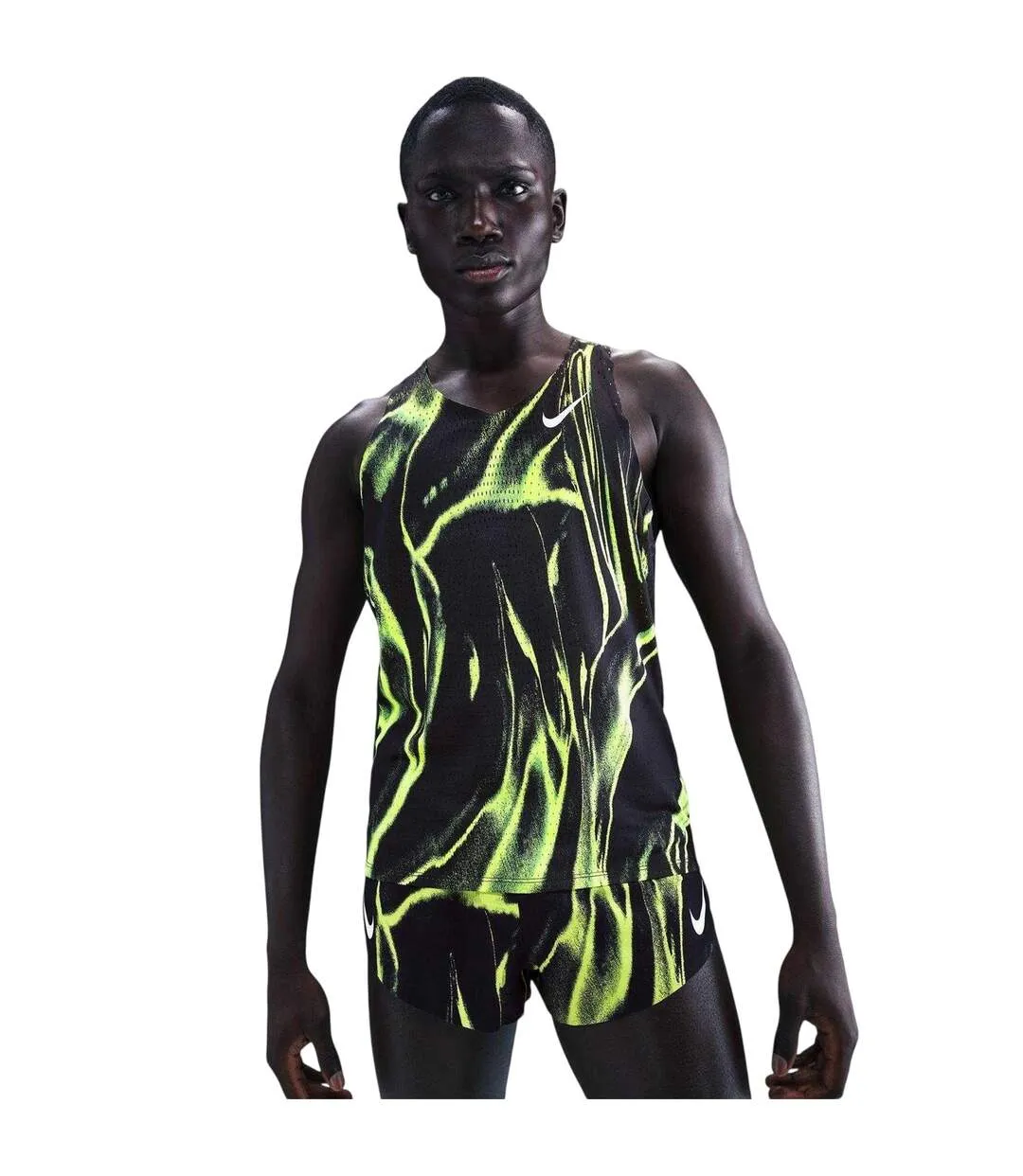 Mens Elite Dri-fit Tank Top Volt White Nike-2