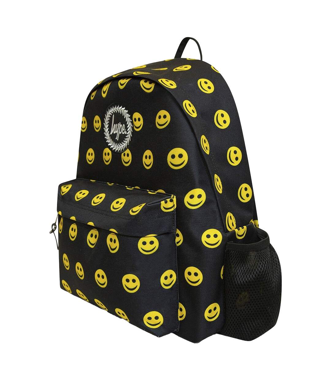 Hype - Sac à Dos Unisexe Noir Jaune Smile, Poche Laptop Rembourrée-3