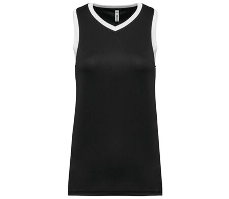 Maillot de basket - Femme - PA4051 - noir et blanc