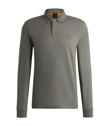 Polo Manches Longues Motif/style Logo Passerby Homme Gris Boss