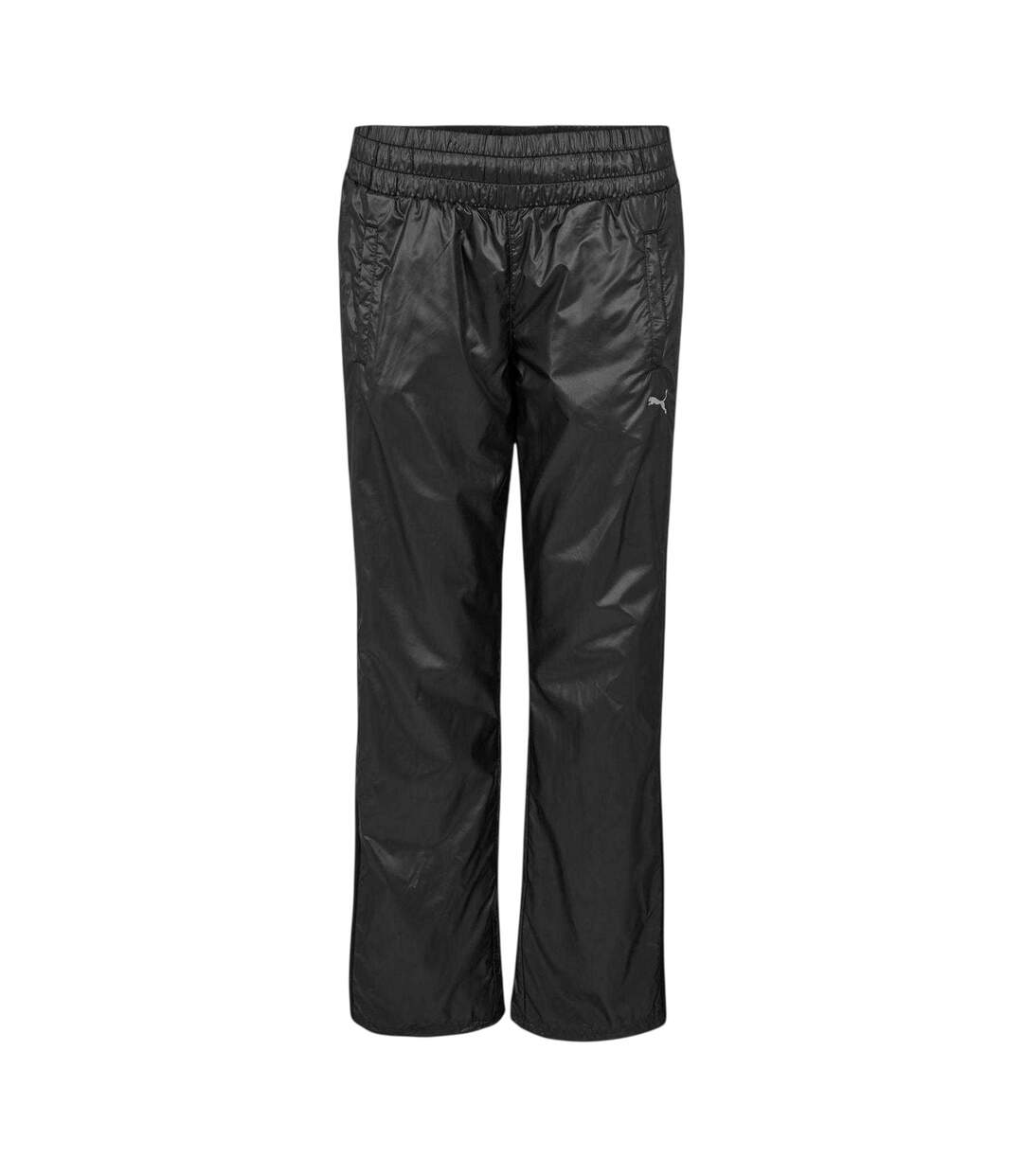 Womens/ladies Fleece Lined Jogging Bottoms Black Puma-2