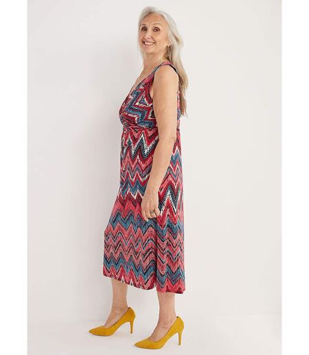 Robe longue cache-coeur sans manches