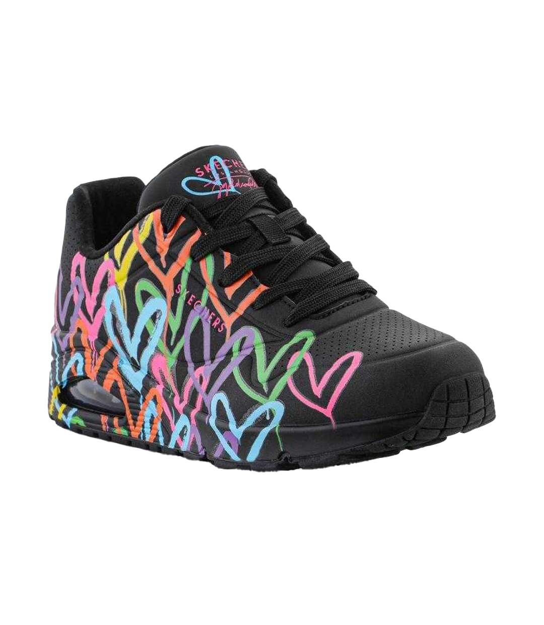 Baskets Highlight Love Femme Noir Skechers-1
