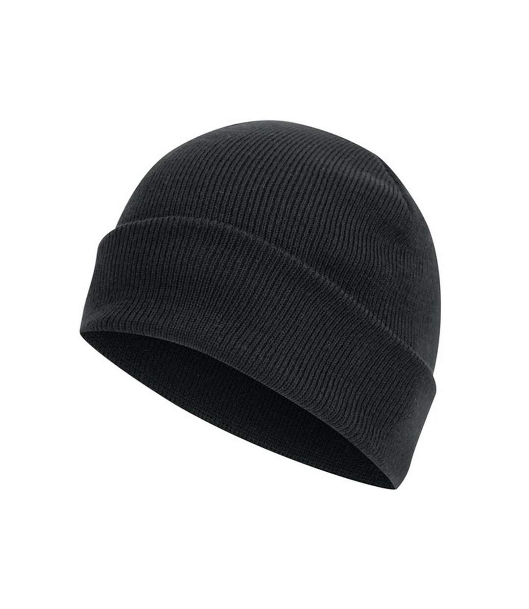 Bonnet tricoté avec revers mixte noir Absolute Apparel-1