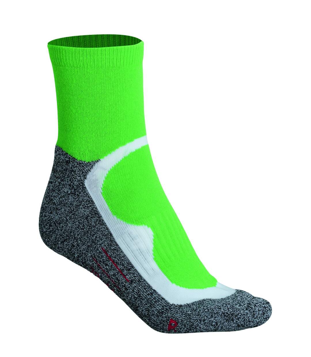 Chaussettes courtes de sport - homme femme - JN210 - vert et gris-1