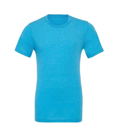 Unisex adults triblend crew neck t shirt aqua Bella Canvas