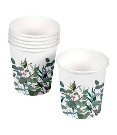 Lot de 10 Gobelets en Carton Eucalyptus 23cl Blanc