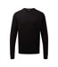 Premier Adults Unisex Cotton Rich Crew Neck Sweater (Black)