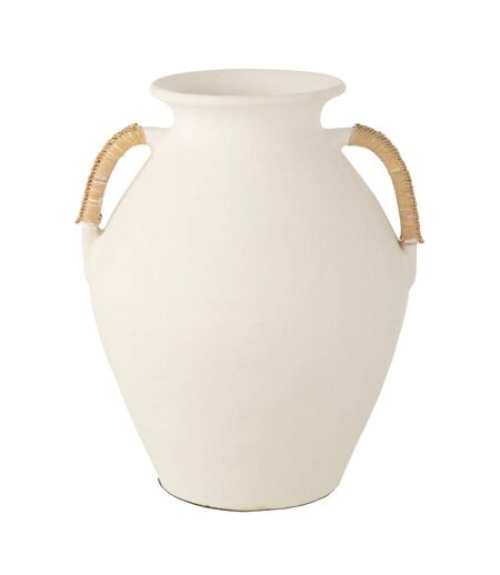 Vase Design Léo 43cm Blanc & Naturel