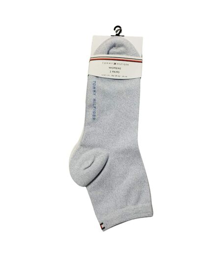 Chaussettes Motif/style Logo Brodé Femme Blanc Bleu Tommy Hilfiger