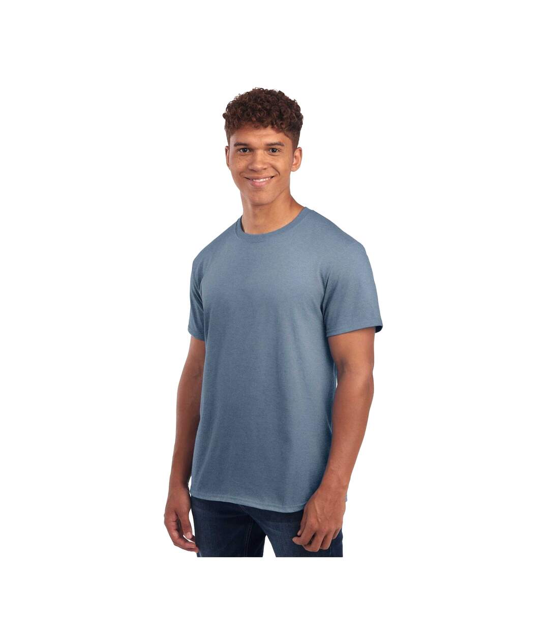 Mens Essential Cotton T-shirt Mineral Blue Jerzees-4