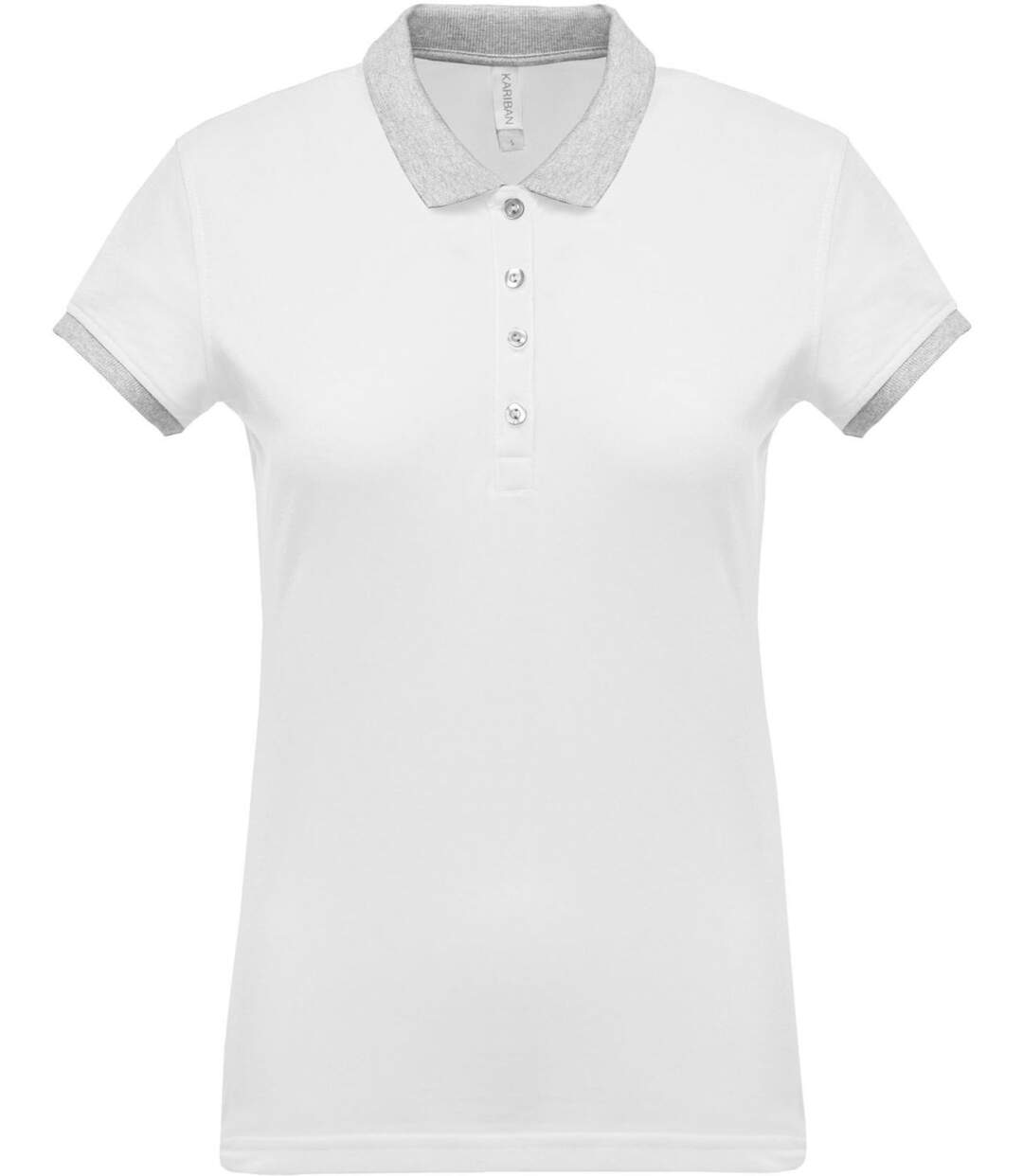 Polo bicolore pour femme - K259 - blanc - manches courtes-2