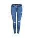 Jean Motif/style Usé Femme Bleu Pieces-2