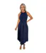 Robe Mi-longue Motif/style Brodé Femme Bleu Marine AX Paris-2