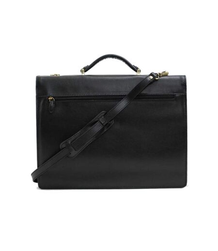 Katana - Cartable 1 soufflet en cuir - noir - 2800