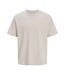 T-shirt beige homme jack & jones neck-2