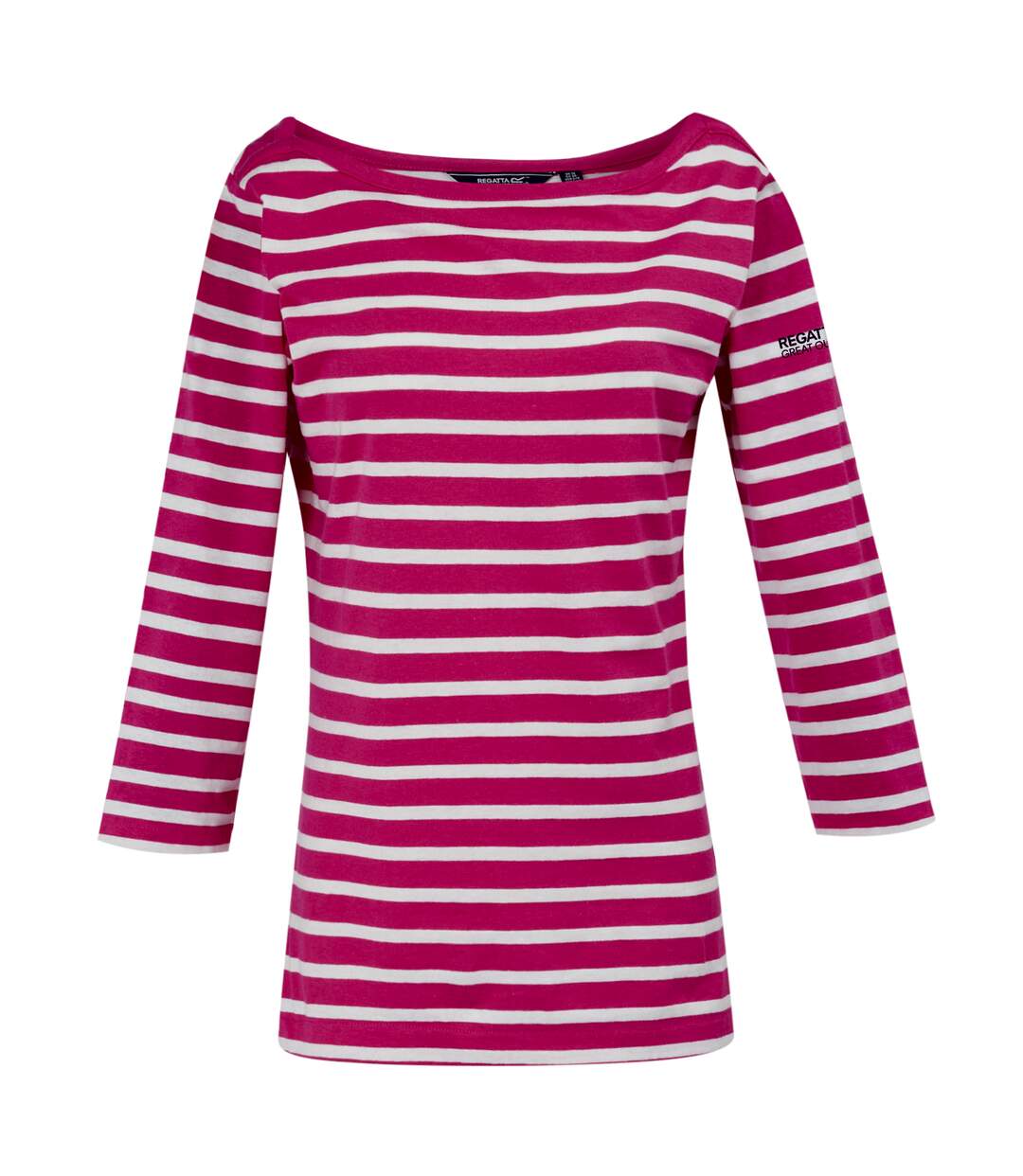 Womens/ladies bayletta 3/4 sleeve top hot pink/white Regatta