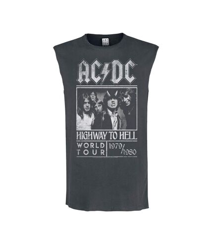Amplified Mens Highway To Hell AC/DC Tank Top (Charcoal)