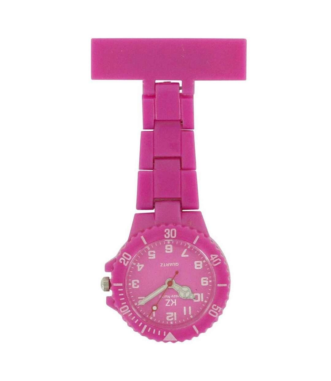 Montre infirmière Plastique Fuchsia broche 103