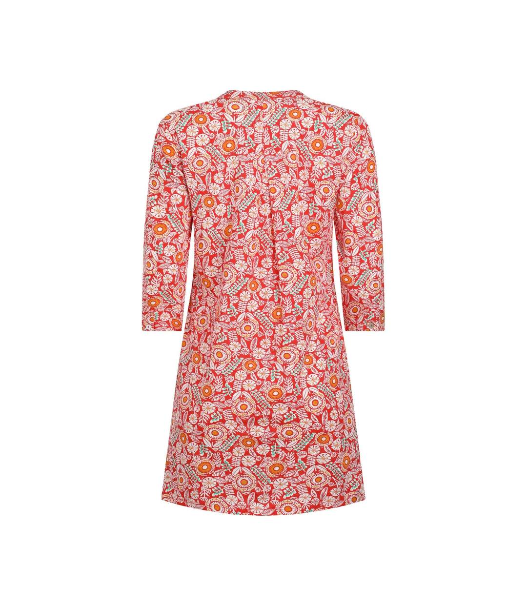 Womens/ladies ava printed slub tunic tango red Weird Fish-2