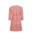 Womens/ladies ava printed slub tunic tango red Weird Fish-2