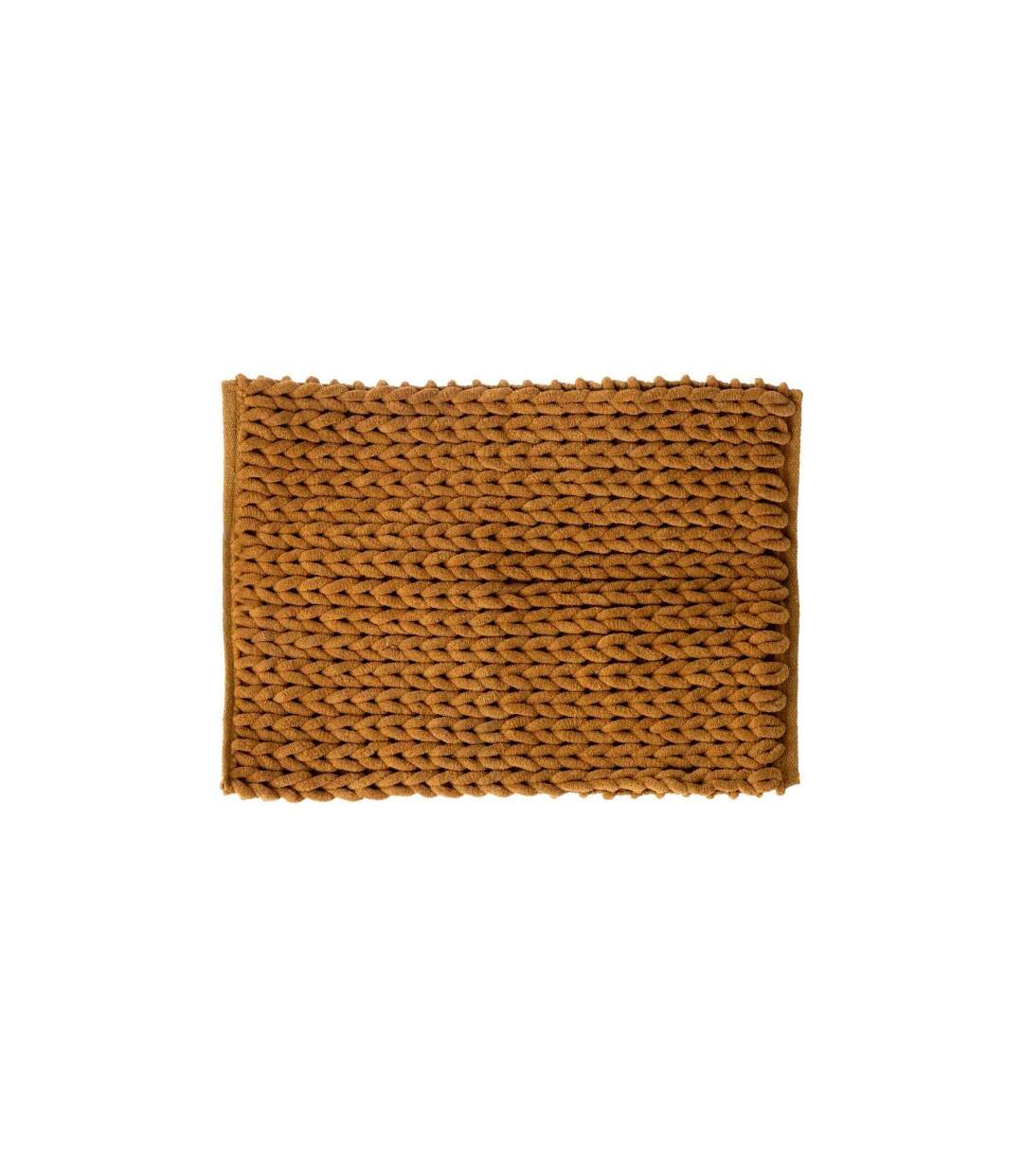 Tapis Salle de Bain Tissé Épais 50x75cm Marron Tabac-1