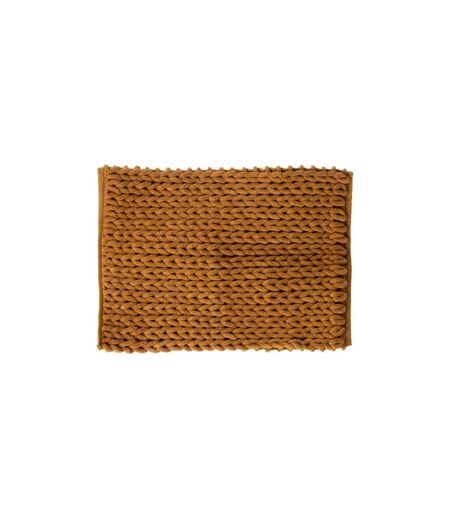 Tapis Salle de Bain Tissé Épais 50x75cm Marron Tabac