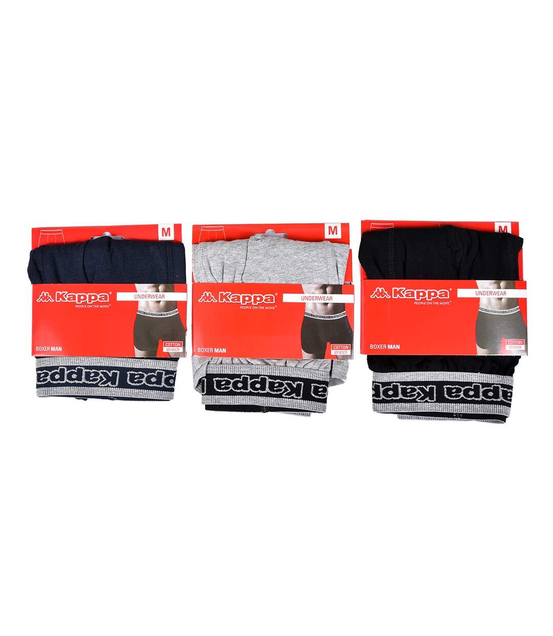 Boxer KAPPA pour Homme Qualité et Confort -Assortiment modèles photos selon arrivages- Pack de 3 Boxers KAPPA 1209-2