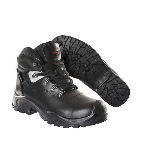 Mens Footwear Industry Leather Safety Boots Black Mascot