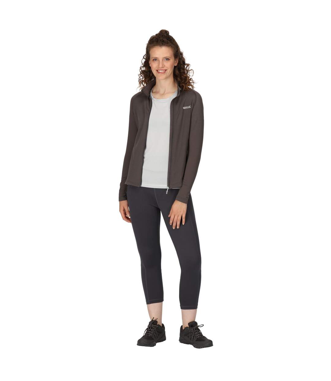 Womens/ladies Holeen Stretch Breathable 3/4 Leggings Seal Grey Regatta-1