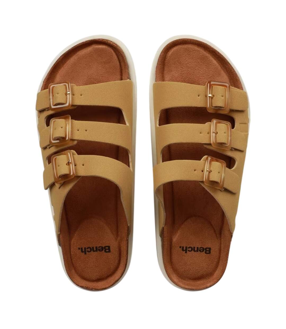 Womens/ladies Ushuaia Platform Sandals Sand Bench-3