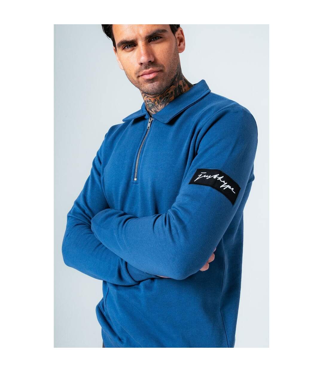 Hype Mens Kensal Quarter Zip Sweatshirt (Bleu sarcelle) - UTHY4615
