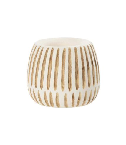 Cache-Pot en Bois Ying 20cm Blanc & Naturel