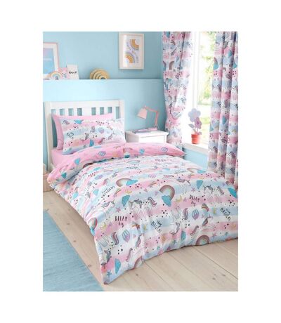 Dreamy unicorns duvet cover set pink/blue/multicoloured Generic