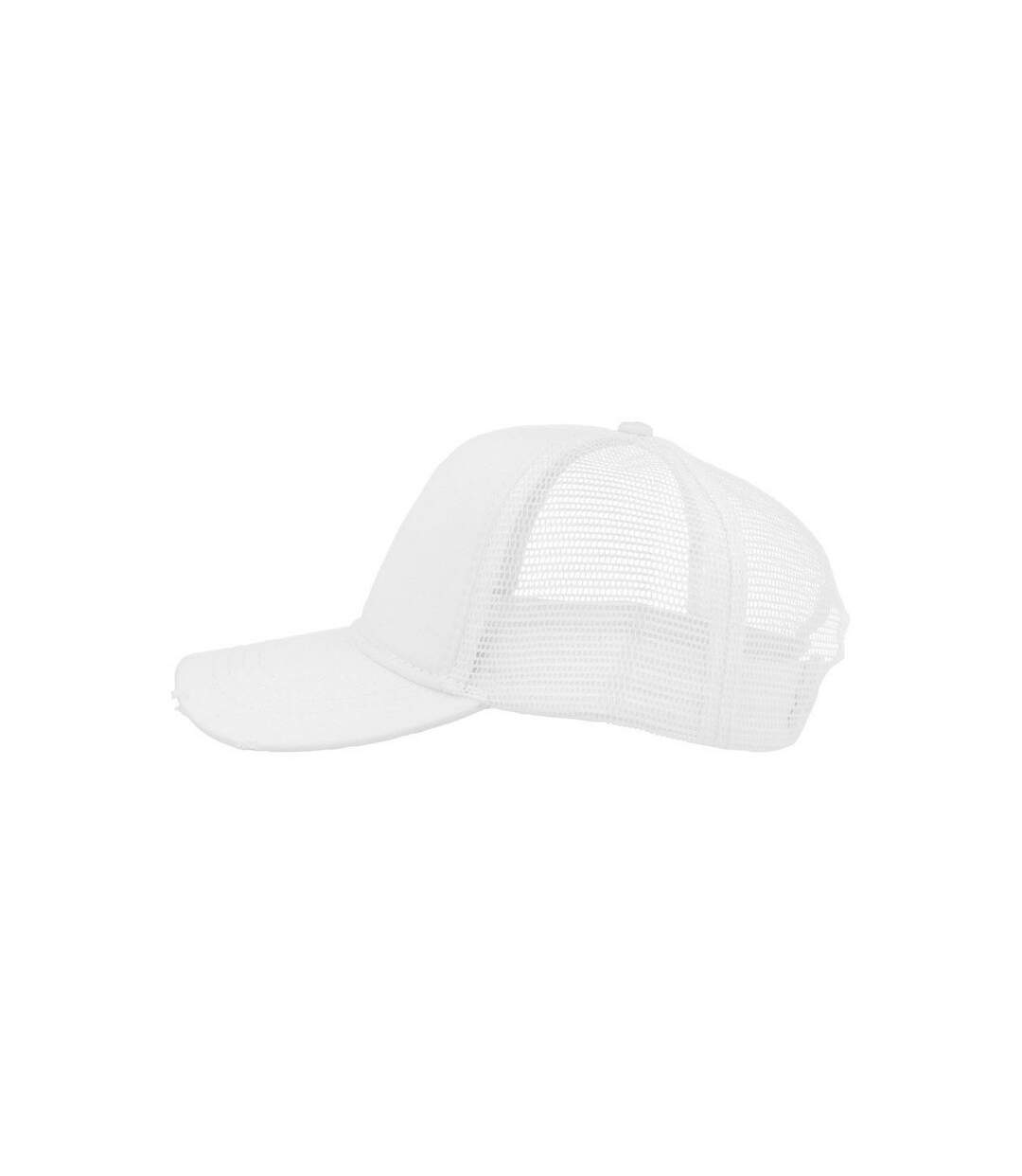 Casquette trucker effet usé rapper mixte blanc Atlantis-3